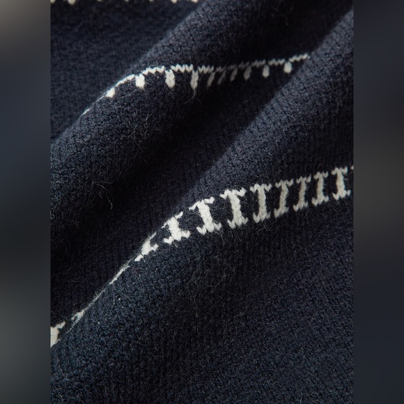 Commense Horse-Pattern Wool Blend Fringe Cardigan - Picture 2 of 6